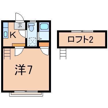ベルトピア福島NO.505(1K/2階)の間取り写真