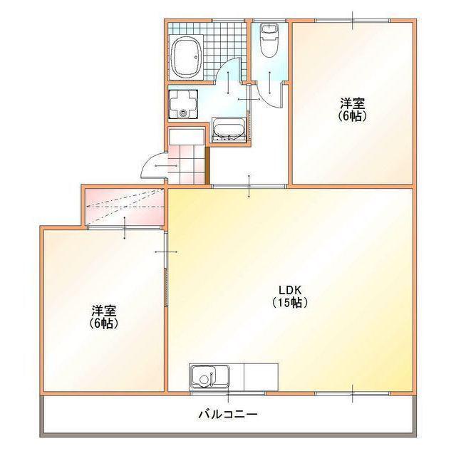 グローリオ西新居(2LDK/2階)の間取り写真