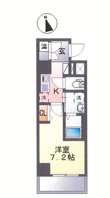 フラット砂町(1K/2階)の間取り写真