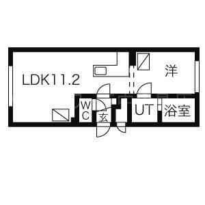 リベルタ福住(1LDK/4階)の間取り写真