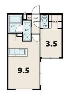 S-RESIDENCE厚別南(1LDK/4階)の間取り写真