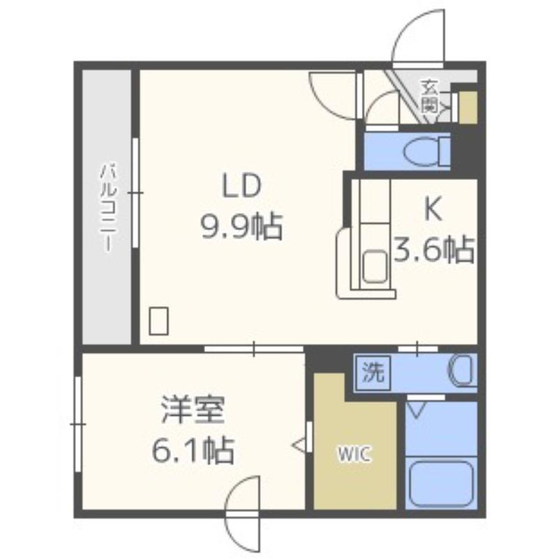 クレストハウス1816(1LDK/1階)の間取り写真
