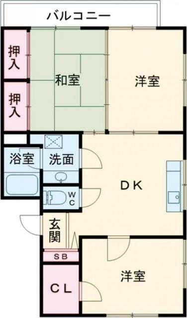 ピノハイツ皆瀬(3DK/4階)の間取り写真