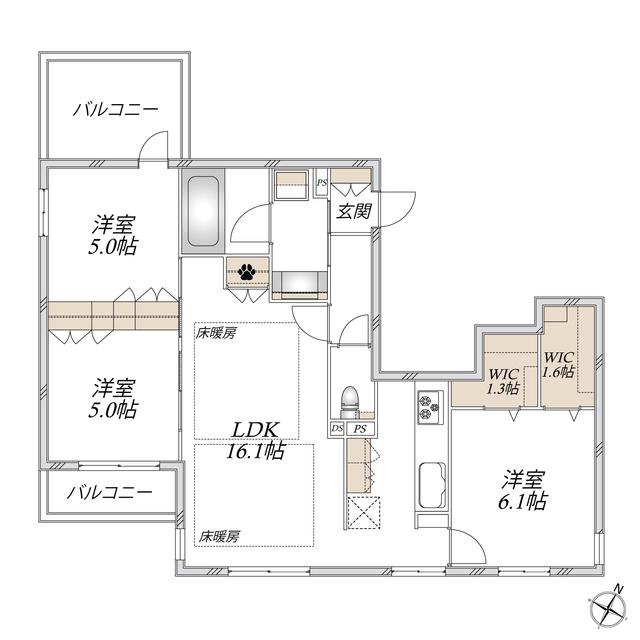 RAMPART(3LDK/3階)の間取り写真