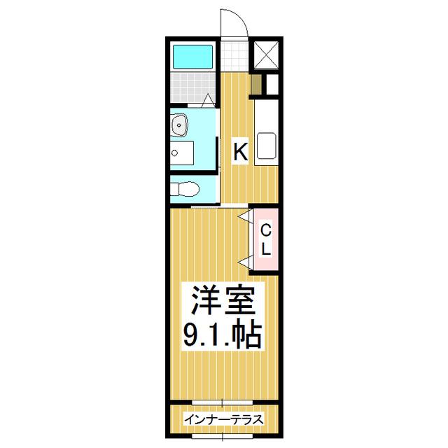 ルーシア(1K/2階)の間取り写真