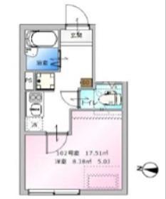 REBERTY目黒南(1K/1階)の間取り写真