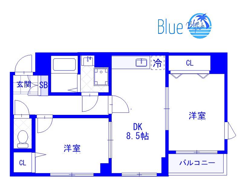 プレジール(2DK/5階)の間取り写真