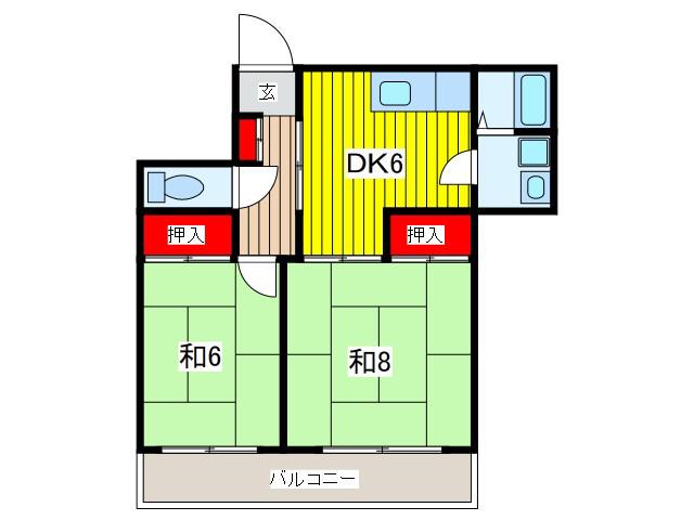後藤マンション(2DK/3階)の間取り写真