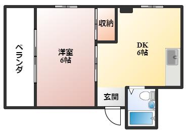 蛍池ホワイトマンション(1DK/3階)の間取り写真