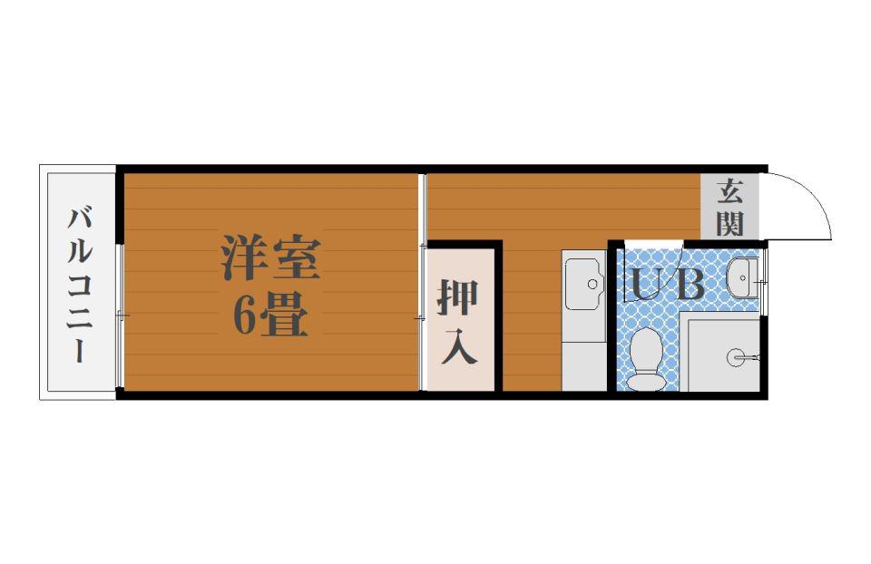 西ハイツ(1K/3階)の間取り写真