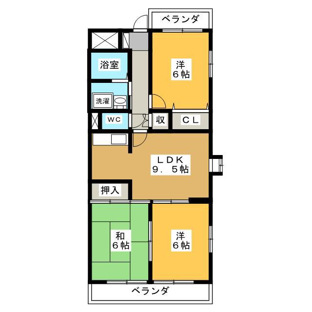 MAJESTATE(3LDK/1階)の間取り写真