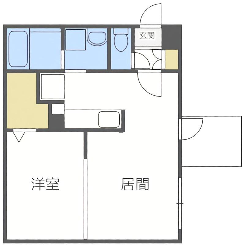モルティーニ南円山(1LDK/1階)の間取り写真