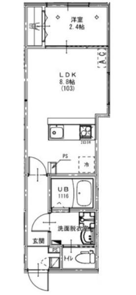 KEIAI RESIDENCE 宮原II(1LDK/1階)の間取り写真