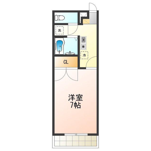 プレジールりんくう(1K/2階)の間取り写真
