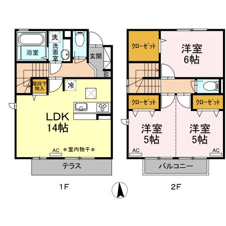 カトレアヴィオレ(3LDK/1階)の間取り写真