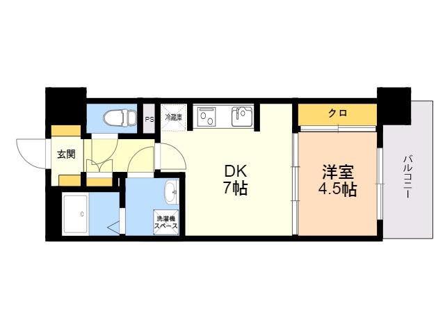 ビエラコート福岡空港東(1DK/10階)の間取り写真