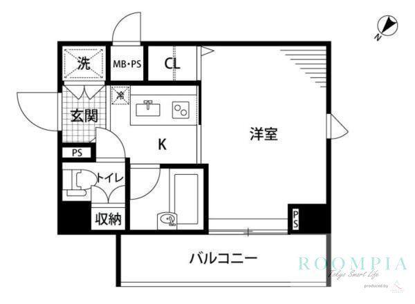 ルーブル目黒(1K/3階)の間取り写真
