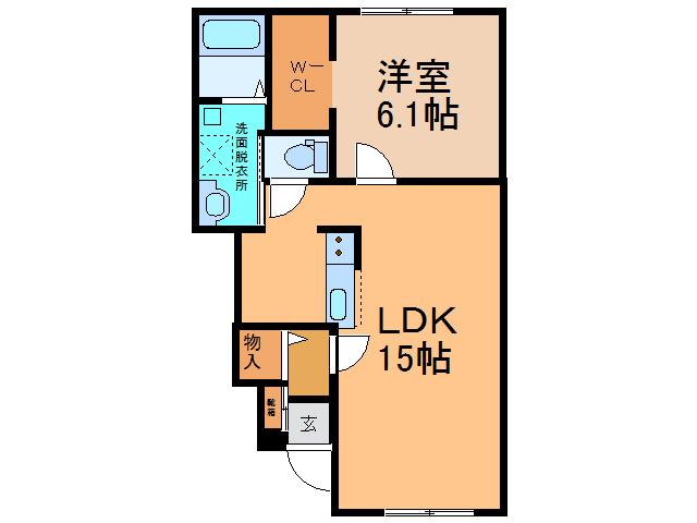 ベルエール R1(1LDK/1階)の間取り写真
