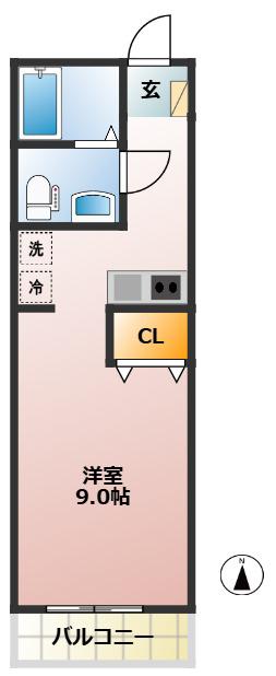 ルセドール赤羽(ワンルーム/1階)の間取り写真