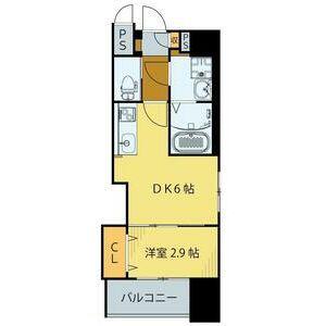 シェルグランデ原町(1DK/13階)の間取り写真