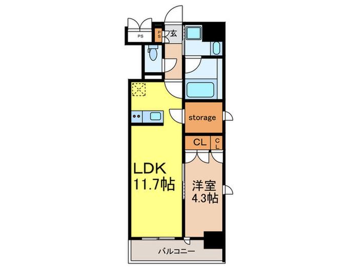 RJRプレシア蒲田(1LDK/3階)の間取り写真