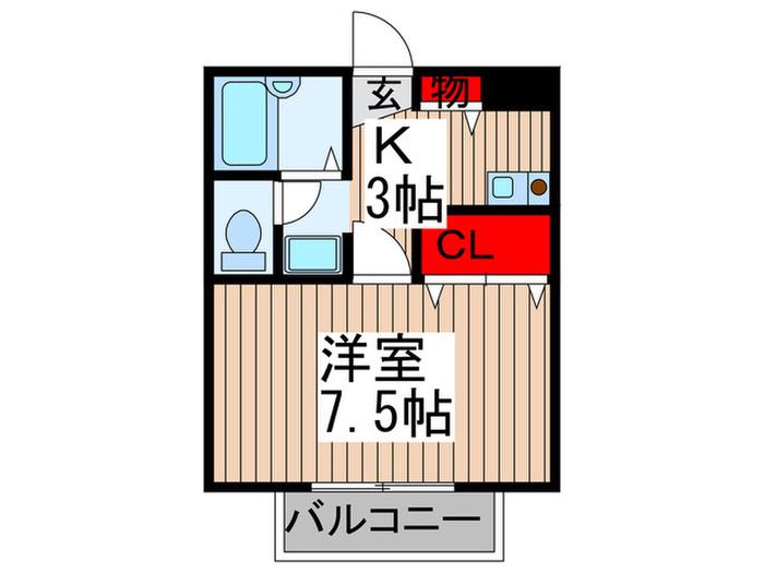 STEP・I日進(1K/2階)の間取り写真