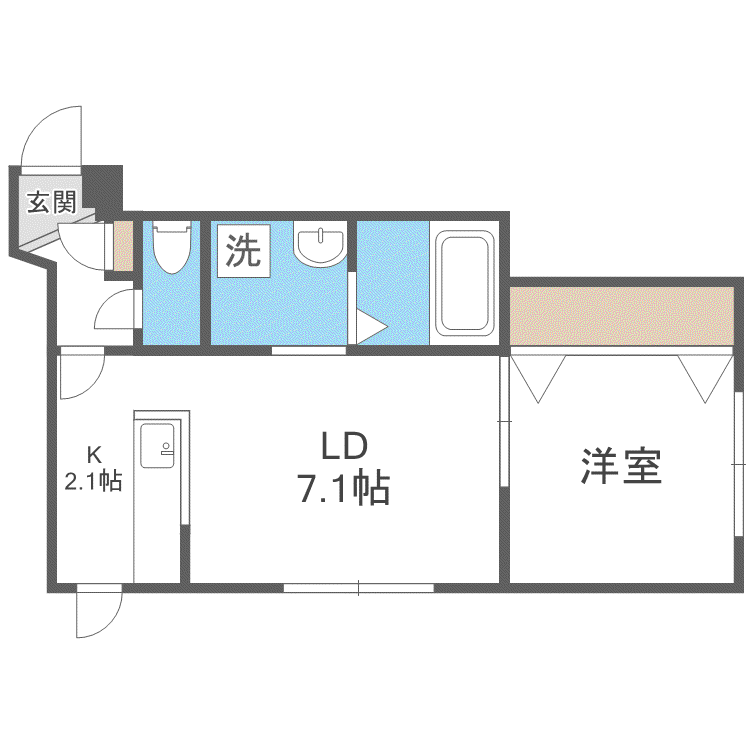 MS SQUARE(1LDK/4階)の間取り写真