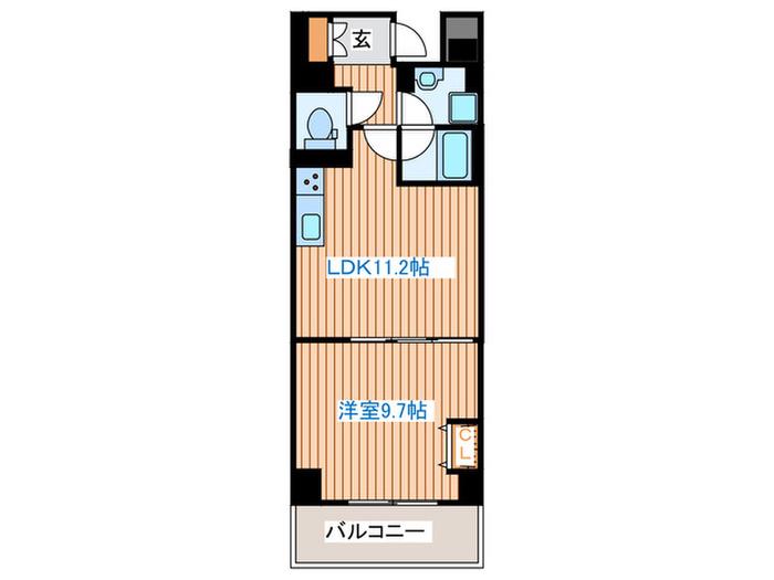 ラピスラズリ榴岡(1LDK/6階)の間取り写真