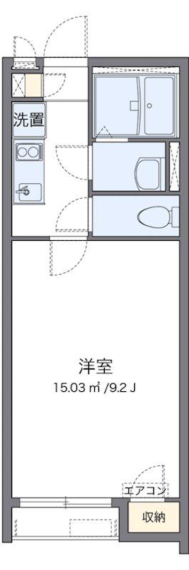 クレイノIRIEII(1K/1階)の間取り写真