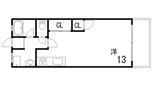 ナショナルハイツ(ワンルーム/2階)の間取り写真