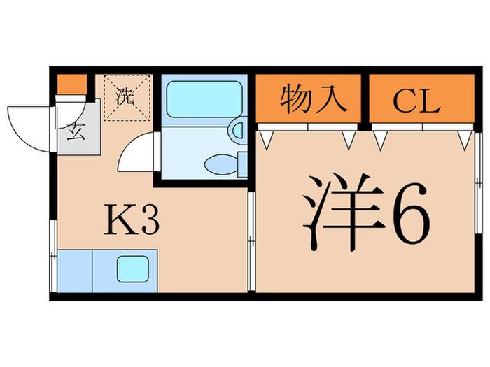本町ハイム(1K/1階)の間取り写真