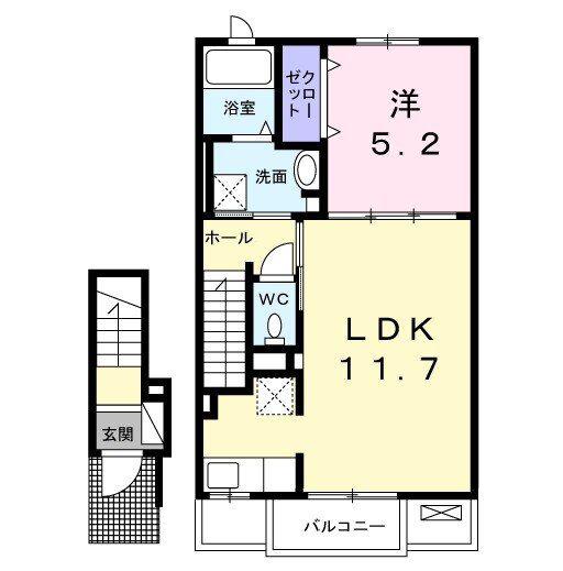 アルバーダ(1LDK/2階)の間取り写真