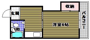 池嶋ビル(1DK/2階)の間取り写真