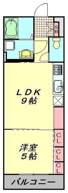リブリ・SKYS THE LIMIT(1LDK/3階)の間取り写真