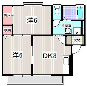 セジュールイシイ(2DK/2階)の間取り写真