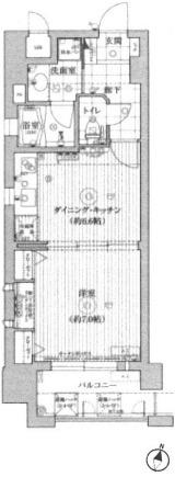 カイセイ神戸海岸通第2(1DK/6階)の間取り写真
