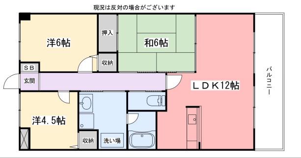 高岡中村コーポII(3LDK/11階)の間取り写真