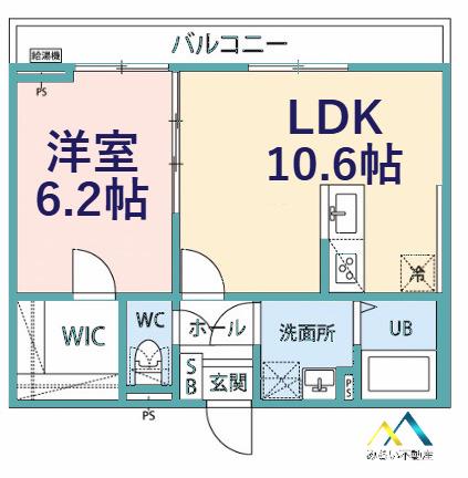 三ツ池BASE(1LDK/1階)の間取り写真