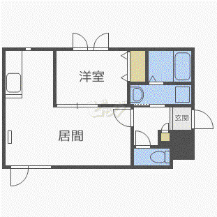 鹿鳴館III(1LDK/4階)の間取り写真