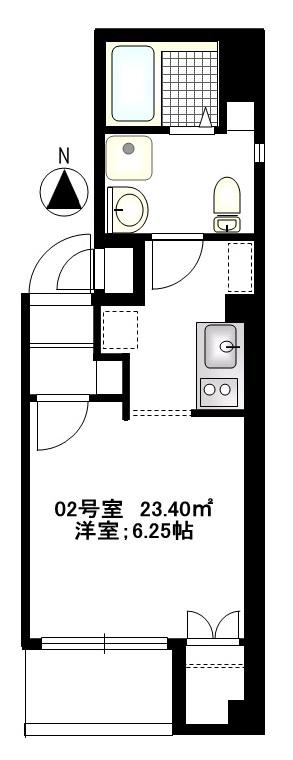 BCASA ASAKUSA(1K/2階)の間取り写真