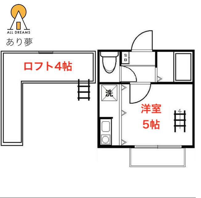 ジョイフルオークラNO.46(1K/2階)の間取り写真