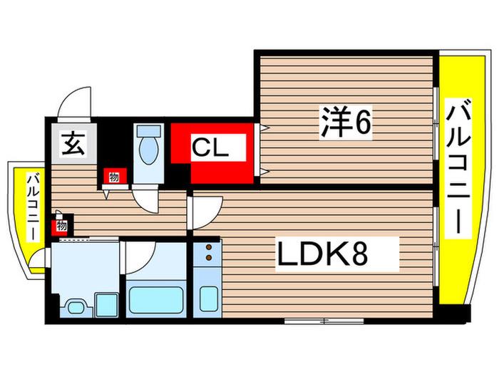 フィルプロビデンス(1LDK/4階)の間取り写真