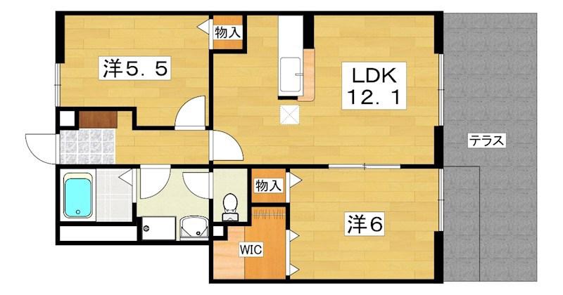 メゾン萌黄(1LDK/1階)の間取り写真