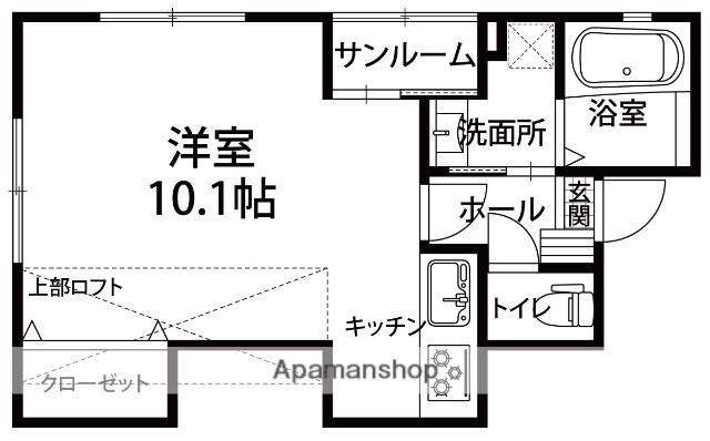 アスティオン(1K/2階)の間取り写真