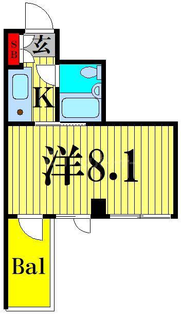 ダイアパレス亀有(1K/2階)の間取り写真