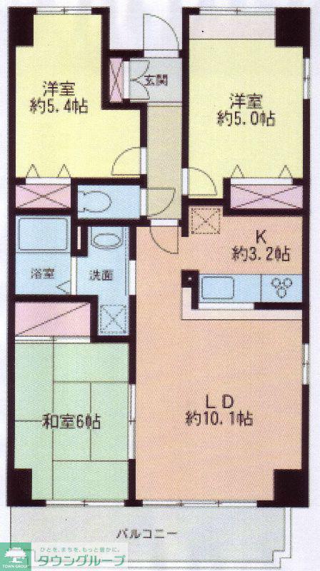 パルティール本村(3LDK/4階)の間取り写真