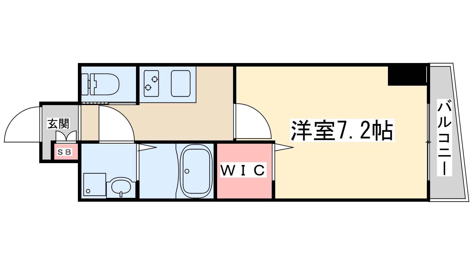 エムエスアール新大阪南(1K/7階)の間取り写真