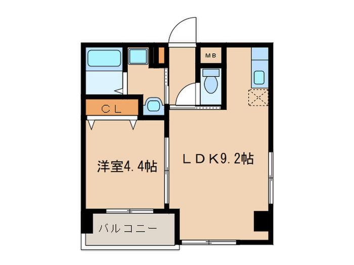 ヴェール天神南(1LDK/3階)の間取り写真