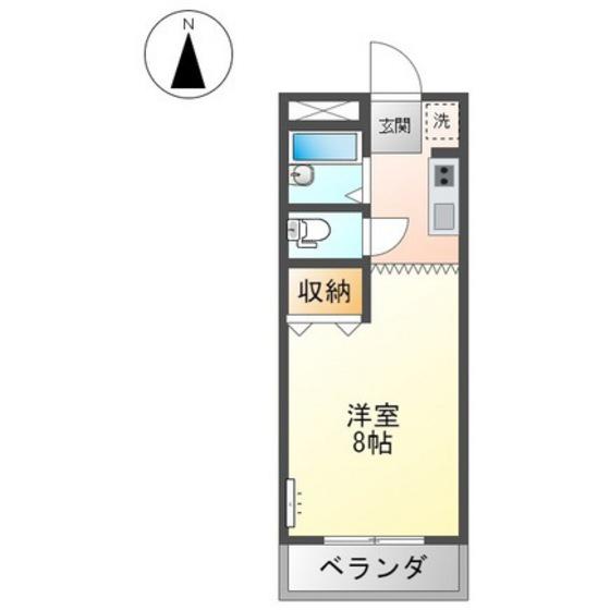 メゾンモンパルナス(1K/2階)の間取り写真