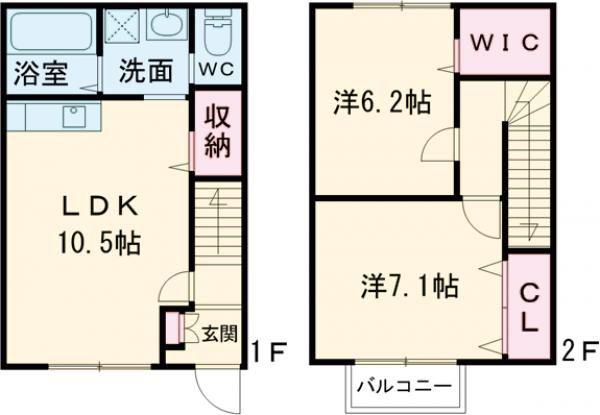 フォレストメゾンエクセレントA(2LDK/1階)の間取り写真